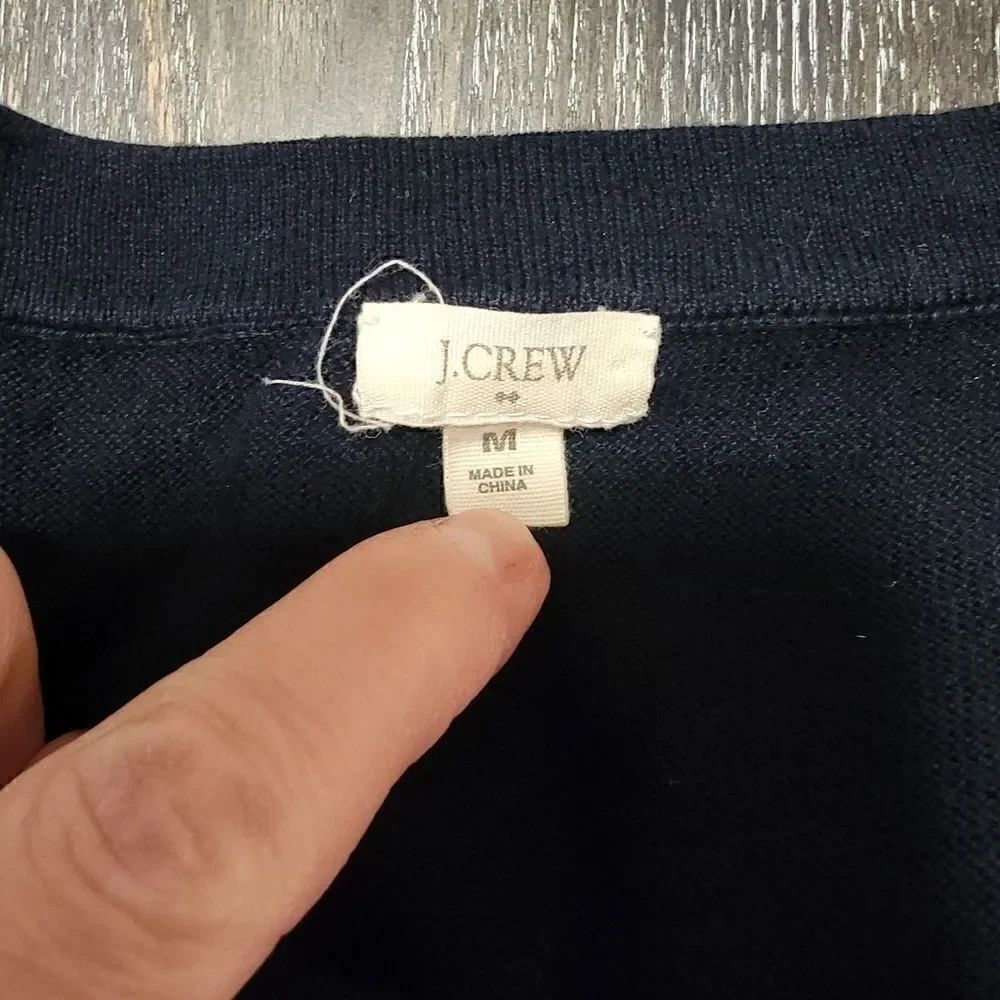 J. Crew Tie Neck Dress navy medium - Picture 4 of 4